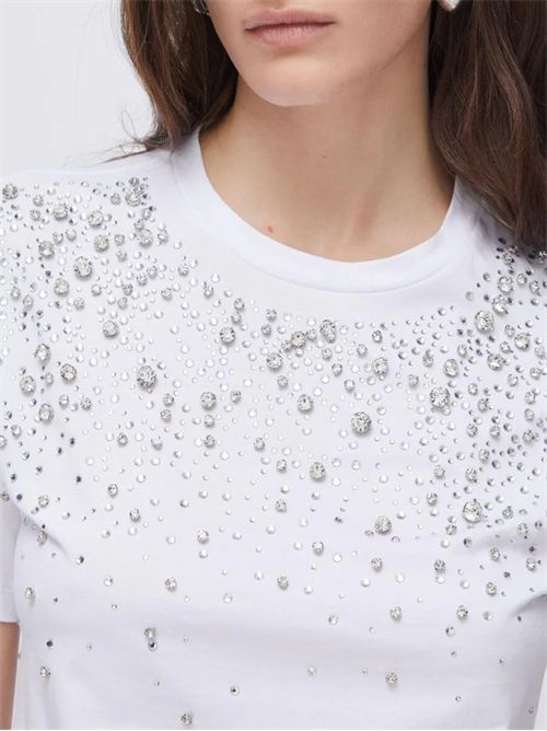 T-shirt con castoni gioiello LIU JO | CA6193J3868/11111